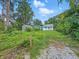 View of the backyard with buildings, fencing, trees, and greenery at 2426 Lasalle St, Indianapolis, IN 46218