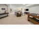 Finished basement with a comfortable seating area and entertainment space, perfect for Gathering gatherings at 2566 Maple Creek Dr, Westfield, IN 46074