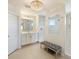 Bright bathroom with double shower, vanity, and chandelier for elevated living at 2566 Maple Creek Dr, Westfield, IN 46074