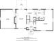 Floorplan showing layout of rooms, including kitchen, living room, garage, and patio, along with dimensions at 32 W Northeast Ct, Shelbyville, IN 46176