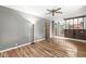 Spacious living room with hardwood floors and transitional details at 3224 Prague Rd, Indianapolis, IN 46227