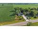 Picturesque aerial view showcasing a home with verdant fields in the background at 3777 W State Road 234, McCordsville, IN 46055