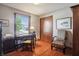 Office space with desk and chair, hardwood floors and closet at 3784 Mansfield Dr, Brownsburg, IN 46112