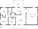 Home floor plan showing the layout of the eat-in kitchen, living room and bedrooms at 6349 S Harding St, Indianapolis, IN 46217