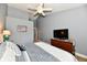 Well-designed main bedroom with vaulted ceilings and a carpeted floor at 10173 Stillwell Dr, Avon, IN 46123