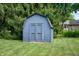 View of the storage shed in the backyard, providing storage for gardening equipment and more at 180 Wellington Pkwy, Noblesville, IN 46060