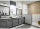 Modern bathroom with a double vanity, a separate shower, and elegant finishes at 19796 Chatham Shore Ln, Westfield, IN 46074