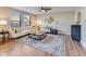 Cozy living room featuring stylish decor, hardwood floors, and comfortable seating at 341 Thistlewood Dr, Greenfield, IN 46140