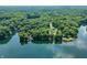 Beautiful aerial shot of lakefront residences nestled among vibrant green trees at 6300 Grouse Dr, Nineveh, IN 46164