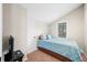 Cozy bedroom with a sloped ceiling, carpet, a window, and a calming blue color scheme at 6300 Grouse Dr, Nineveh, IN 46164