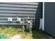 The gas meter on the side of the home shows utilities are accessible at 1266 Hamilton Dr, Greenwood, IN 46143
