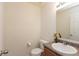 Well-lit bathroom with a vanity, toilet, and a bright vanity mirror at 2458 Bristol Dr, Franklin, IN 46131