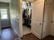 Walk in closet with shelving, hanging racks and storage at 4106 N Sherman Dr, Indianapolis, IN 46226