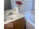 Bathroom features a vanity with a white countertop and a separate bathtub at 6548 Frankenberger Dr, Indianapolis, IN 46237