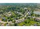 Wide aerial shot of a neighborhood surrounded by mature trees with lush green lawns and well-maintained residences at 7384 Southern Lakes Dr, Indianapolis, IN 46237