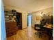 Bedroom with hardwood floors and closet at 8829 Tracy Dr, Clayton, IN 46118