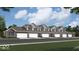 New townhomes featuring attached garages and neutral color scheme with pleasing, symmetrical design at 6285 Wasco Dr, Whitestown, IN 46075