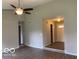 Open-concept living room featuring hardwood floors and a view of the entry at 7313 Shanna Cir, Indianapolis, IN 46236