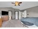 The main bedroom features an ensuite bathroom, TV and plenty of storage at 793 Penny Ln, Pittsboro, IN 46167