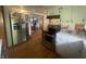 Efficient kitchen with stainless steel appliances, wood cabinets, and a convenient layout at 9783 Lee Ct, Columbus, IN 47203