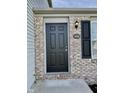 The front door is black with brick accents and decorative lighting near the entryway at 1327 Blue Ridge Ln, Brownsburg, IN 46112