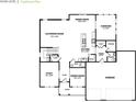 Main level floor plan featuring open layout with kitchen, dining, living spaces, study, and attached garage at 6902 Enclave Dr, McCordsville, IN 46055
