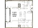 Detailed floor plan layout of a spacious two-bedroom apartment unit, showcasing room dimensions and design at 1155 S Rangeline Rd # 502, Carmel, IN 46032