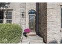 Elegant front door entry with arched top and sidelights at 3584 Inverness Blvd, Carmel, IN 46032