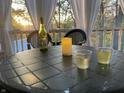 Outdoor patio table set for sunset drinks at 6902 Creekridge Trl, Indianapolis, IN 46256