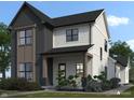 Exterior of a two-story home with gray and white siding, a covered front porch, and landscaped front yard at 16525 Iron Tree Ct, Westfield, IN 46074