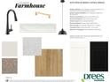 Modern farmhouse kitchen showcasing cabinet, countertop, backsplash, faucet, pendants, and flooring material selections at 4991 Elaine Ct, Noblesville, IN 46062