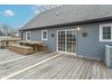 Inviting wooden deck with picnic table, perfect for outdoor dining and relaxation at 11197 N Gasburg Rd, Mooresville, IN 46158