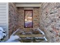 Home's entrance with a burgundy door and brick facade at 6361 Crystal Springs Dr, Avon, IN 46123