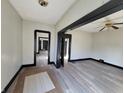 Living room with new flooring and fresh paint at 2826 Station St, Indianapolis, IN 46218