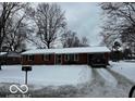 Brick ranch house with snowy front yard at 81 Middleton Rd, Franklin, IN 46131