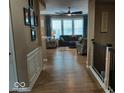 Hardwood floors and view of living room with seating area at 13952 Avalon Blvd, Fishers, IN 46037