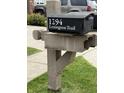 Close up of the decorative mailbox with address numbers at 1294 Lexington Trl, Greenfield, IN 46140