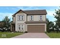 Charming two-story home with a two-car garage, neutral siding, and meticulously landscaped front yard at 4767 E Shadowbrook Dr, Camby, IN 46113