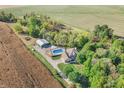 Aerial view of house, pool, and large lot at 740 S County Road 775 W, Coatesville, IN 46121