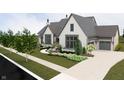 Elegant home featuring a bright white brick facade, complemented by a charming, professionally landscaped front yard at 1461 Chatham Ridge Ct, Westfield, IN 46074