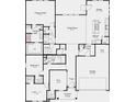 Open floor plan featuring 3 bedrooms, 2 bathrooms, and a 2-car garage at 1020 Stonehaven Dr, Indianapolis, IN 46239