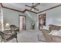 Spacious living room with a comfy couch and two armchairs at 4462 S Morgantown Rd, Greenwood, IN 46143
