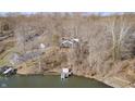 Scenic aerial view of the property with lake access and a private dock at 459 W Lakeview Dr, Nineveh, IN 46164