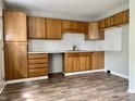 Wood cabinets and new flooring at 2533 Aurie Dr, Indianapolis, IN 46219