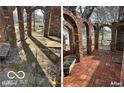 Updated brick archway and walkway; before and after view showcases the restored pathway at 252 Ringwood Way, Anderson, IN 46013