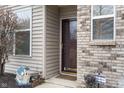 Inviting entryway with brick accents, glass-paneled door, and a charming birdhouse at 6210 Bishops Pond Ln, Indianapolis, IN 46268