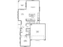 Detailed first-floor plan featuring the kitchen, dining area, living room, guest bedroom, and garage at 15994 Meadow Frost Ct, Fishers, IN 46037