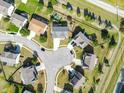 Neighborhood view showcasing homes and a cul-de-sac at 10723 Pokagon Way, Indianapolis, IN 46239