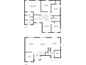 Detailed floorplan of the home's layout, showcasing room sizes and their arrangement on both floors of the home at 6623 Pasco Ln, Plainfield, IN 46168