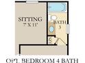 Optional Bedroom 4 bathroom floorplan with walk-in shower at 9113 Rockville Pl, McCordsville, IN 46055